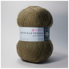 Пряжа Пехорка Ангорская Теплая 478 защитный 40% шерсть, 60% акрил 100г 480м 5шт