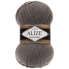 Пряжа Alize Lanagold, 49 % шерсть, 51 % акрил, 100 г, 240 м, 5 шт., 348 темно-серый