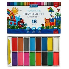 Пластилин GLOBUS «Классический», 16 цветов, 320 г, рекомендован педагогами Глобус