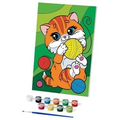 Картина по номерам "Котик с клубочками" 20х30 см (1 шт.) Pro Market