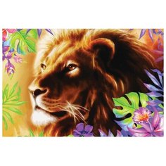 Алмазная мозаика с полным заполнением 20х30 «Лев», холст Школа талантов