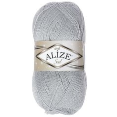 Пряжа "Sal sim" 95% акрил, 5% металлик 460м/100гр (21 серый меланж) Alize
