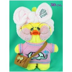 Мягкая игрушка уточка/ плюшевая уточка лалафанфан/Утка/утка lalafanfan/Уточка в очках 30 см. АКИМБО КИТ