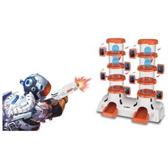 Игровой набор Junfa Toys Тир с 2-мя бластерами и многоярусной мишенью DQ-03482, 55 см, белый/оранжевый