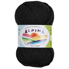 Пряжа Alpina Slavic, 70% вискоза, 30% шерсть, 10*50 г, 140 м+-7 м, №01, черный