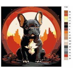Картина по номерам Y-162 "Французский бульдог. Собака" 40x40 Brushes Paints