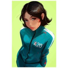 Картина по номерам на холсте Сериал Игра в кальмара - 7945 В 60x40