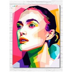 Картина по номерам на холсте Красочная Кира Найтли (Абстракция, поп арт) - 9050 В 30x40