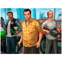 Картина по номерам на холсте игра Grand Theft Auto 5379 40x30