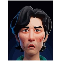 Картина по номерам на холсте Сериал Игра в кальмара - 7187 В 30x40