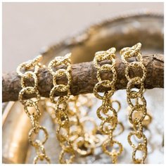 Цепь декоративная для бижутерии 2 м / цепочка для рукоделия /фурнитура для украшений, алюминий цвет : золото, 11.5x2 мм. КафеБижу