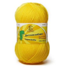 Пряжа Камтекс Детская забава 104 желтый 20% микрофибра, 80% объемный акрил 50г 140м 5шт