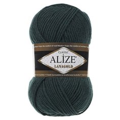 Пряжа Alize Lanagold (Ализе Ланаголд) - 3 мотка 426 темно-зеленый 49% шерсть, 51% акрил 240м/100г