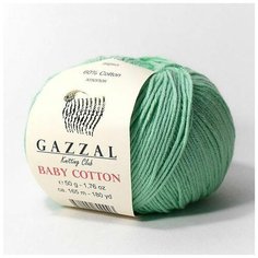 Пряжа Gazzal Baby Cotton (Газзал Беби Коттон) - 10 мотков Мятный (3425) 60% хлопок, 40% акрил 165м/50г