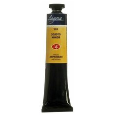 Краска акриловая художественная "Ладога", 46 мл, Metallic, золото инков, в тубе./В упаковке шт: 1 Невская палитра