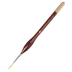 Кисть Невская палитра Decola № 2/0, синтетика, лайнер, треугольная короткая ручка №2/0, 1 шт., коричневый