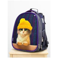 Рюкзак школьный каркасный Котик в шапочке Run Chick