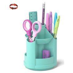 ErichKrause Набор настольный на вращающейся подставке 5 предметов, ErichKrause Mini Desk, Pastel Mint, пластиковый, мятный