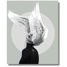 Картина по номерам " Девушка с крыльями " холст на подрамнике 40 х 60