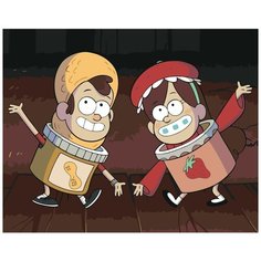 Картина по номерам на холсте с подрамником ЖПН "Gravity Falls Гравити Фолз: Мейбл и Диппер в костюмах" Раскраска 40x50 см, Мультфильмы Аниме