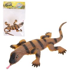 Фигурка Abtoys Юный натуралист Рептилии Варан (коричневый, с полосками на спине), термопластичная резина PT-01727