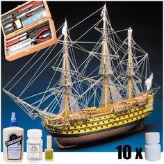 HMS Victory, модель парусного корабля Mantua (Италия), М. 1:78, подарочный набор для сборки + инструменты + краски, лак и клей