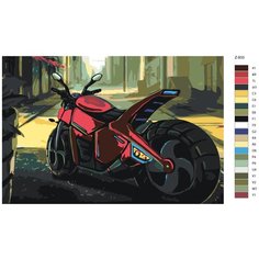Картина по номерам Z833 "Спорт-Мотоцикл" 60x90 Brushes Paints