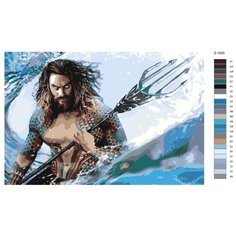 Картина по номерам Z1000 "Аквамен-Джейсон Мамоа- Jason Momoa" 50x70 Brushes Paints