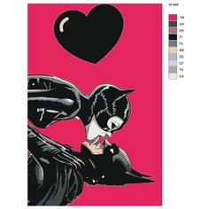 Картина по номерам W-448 "Поцелуй Женщины-кошки и Бэтмена" 50х70 Brushes Paints