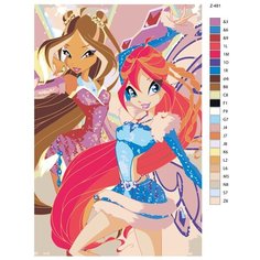 Картина по номерам Z-481 "Винкс. Блум и Флора" 60x90 Brushes Paints