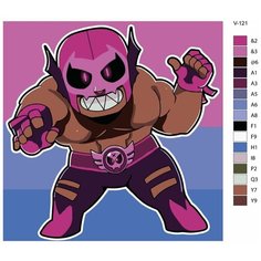 Картина по номерам V-121 "Игра Brawl Stars (Бравл Старс). Эль Примо" 70х70 Brushes Paints
