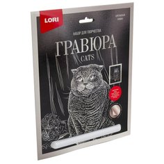 Гравюра LORI Cats Британская кошка, Гр-668 серебристая основа 1 шт. нет бренда