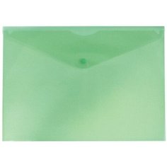 Конверт на кнопке Бюрократ Economy -PK100GRN A4 пластик 0.10мм зеленый 10 шт.