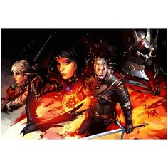 Картина по номерам на холсте ведьмак witcher цири и йеннифер против нечисти - 2340