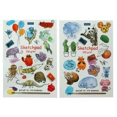 Альбом для рисования Hatber Sketchpad "рисуй то, что видишь" 21 х 14.8 см (A5), 100 г/м², 40 л. ассорти