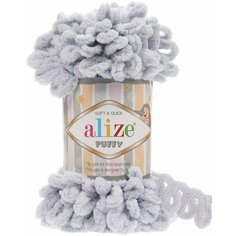 Пряжа Alize "Puffy"(Ализе Пуффи), цвет: серый (416), 9,2 м, 100 г, 1 шт.