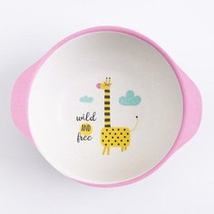 Frau Liebe Миска детская из бамбука, цвет микс, 230 мл, 13,5х11,5х4,5