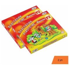 Пластилин Гамма Мультики 12цв 240г со стеком (2 упаковки) Gamma