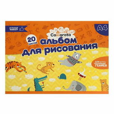 Альбом для рисования А4, 20 листов на скрепке обложка мелованный картон, внутренний блок офсет 100 г/?2 Calligrata