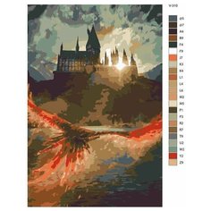 Картина по номерам V-310 "Гарри Поттер (Harry Potter). Хогвартс", 50x70 см Brushes Paints