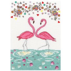 Bothy Threads Набор для вышивания Love Flamingo (Любовь фламинго) 18 x 26 см, XKA9