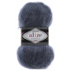 Пряжа Alize Mohair Classic New (Мохер Классик Нью) - 1 шт Цвет: 411 джинс меланж 25% мохер, 24% шерсть, 51% акрил 100г 200м