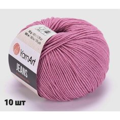 Пряжа YarnArt Jeans Ярнарт джинс Пыльная роза (65) 10 мотков 50 г/160 м (45% акрил 55 хлопок)