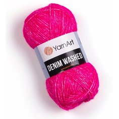 Пряжа YarnArt Denim Washed Ярнарт Деним Вошд, 903 малиновый, 80% хлопок, 20% акрил, 50г, 130м, 1 моток.