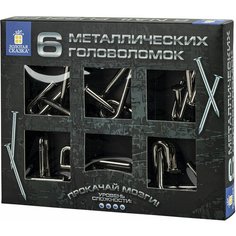 Головоломки металлические большие золотая сказка, на6ор 6 штук, гвозди, 664925