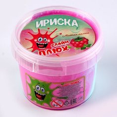 Слайм Плюх "Ириска" 2-х цветная Мятная Малина, контейнер 100 г,