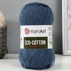 Пряжа "Eco-Cotton" 80% хлопок 20% полиэстер 220м/100гр (773 джинс) Yarn Art