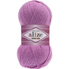 Пряжа Alize Cotton Gold, 55 % хлопок, 45 % акрил, 100 г, 330 м, 1 шт., 43 лаванда