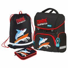 Ранец Först F-Set "Shark club" 35*29*16 см, 1 отделение, 3 кармана, анатомическая спинка, пенал, мешок для обуви (арт. 349571) Forst
