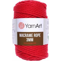 Пряжа YarnArt Macrame Rope 3mm красный (773), 60%хлопок/ 40%вискоза/полиэстер, 63м, 250г, 1шт